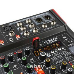 Vonyx VM-KG06 Music Mixer 6-Channel, USB Audio Interface, Bluetooth & Effects