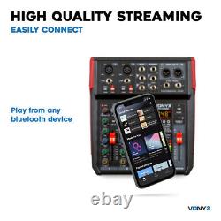 Vonyx VM-KG06 Music Mixer 6-Channel, USB Audio Interface, Bluetooth & Effects