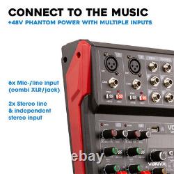 Vonyx VM-KG06 Music Mixer 6-Channel, USB Audio Interface, Bluetooth & Effects