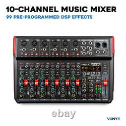 Vonyx VM-KG10 Music Mixer 10-Channel, USB Audio Interface, Bluetooth & Effects