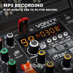 Vonyx VM-KG10 Music Mixer 10-Channel, USB Audio Interface, Bluetooth & Effects
