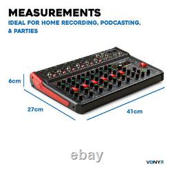 Vonyx VM-KG10 Music Mixer 10-Channel, USB Audio Interface, Bluetooth & Effects