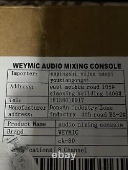 Weymic CK-80 Professional Audio Mixing Console 8 Channel